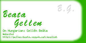 beata gellen business card